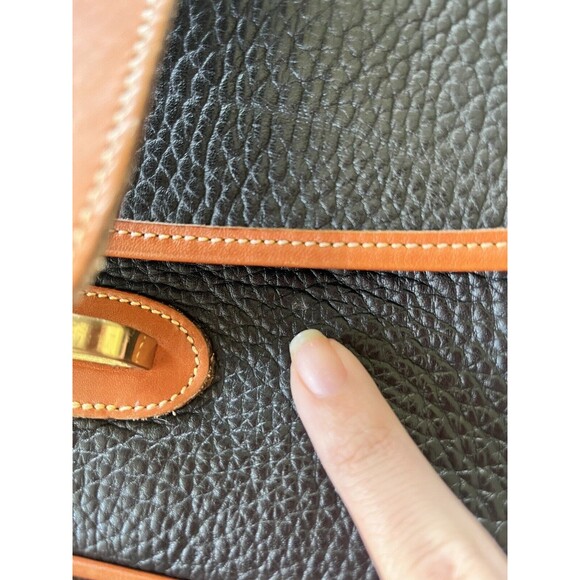 Vintage 90s Dooney & Bourke Navy Blue AWL Leather Equestrian Crossbody Bag - Picture 15 of 15